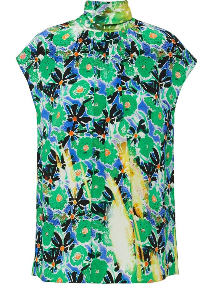 Prada Floral Overprint Top - Green