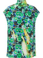Prada Floral Overprint Top - Green