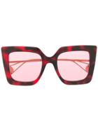 Gucci Eyewear Oversized Frame Sunglasses - Red