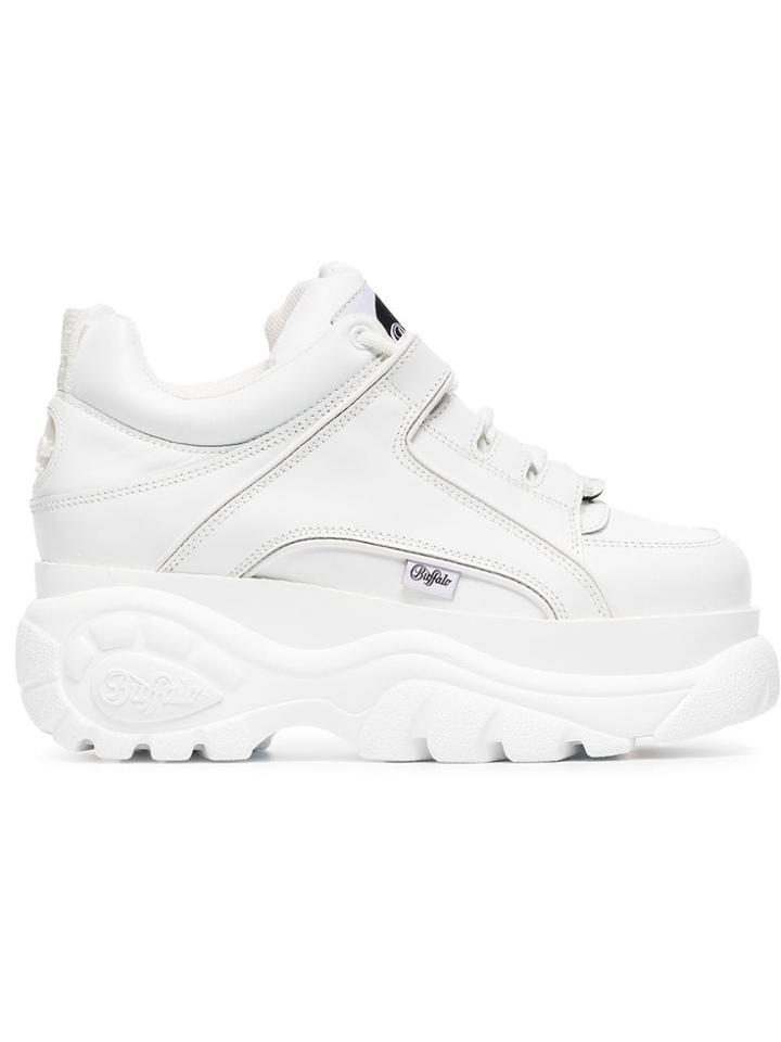 Buffalo White 1339 Platform Leather Sneakers