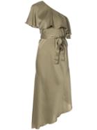 Zimmermann - One Shoulder Dress - Women - Silk - 2, Green, Silk