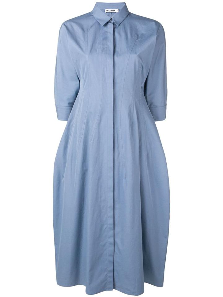 Jil Sander Balloon Shirt Dress - Blue