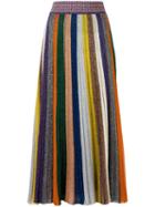 Missoni Striped Pleated Skirt, Women's, Size: 40, Wool/polyester/nylon/silk