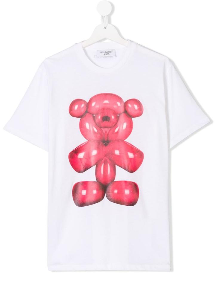 Neil Barrett Kids Teen Teddy Bear Print T-shirt - White