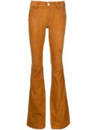 Alice+olivia Flared Trousers, Women's, Size: 8, Brown, Lamb Skin