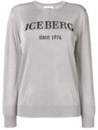 Iceberg Glitter Logo Sweater - Silver
