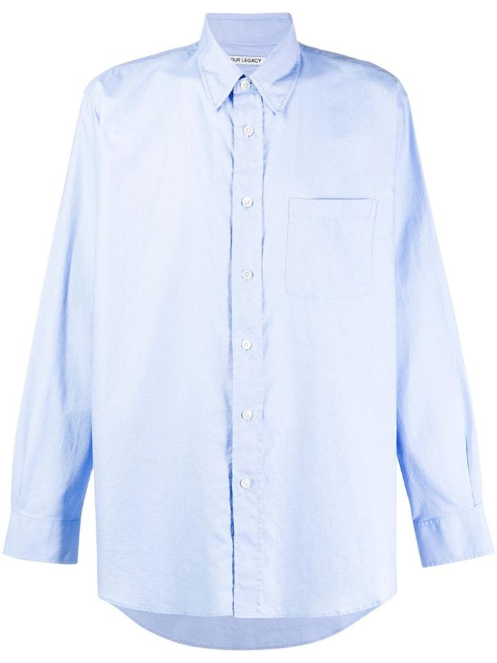 Our Legacy Long-sleeved Chest Pocket Shirt - Blue