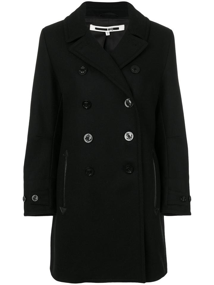 Mcq Alexander Mcqueen - Mid-length Peacoat - Women - Polyamide/polyester/viscose/wool - 38, Black, Polyamide/polyester/viscose/wool