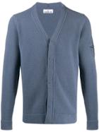 Stone Island Cable Knit Cardigan - Blue