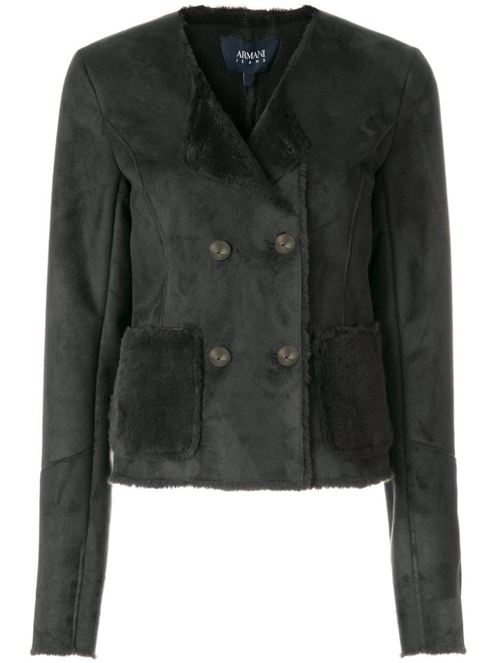 Armani Jeans Faux Fur Jacket - Grey