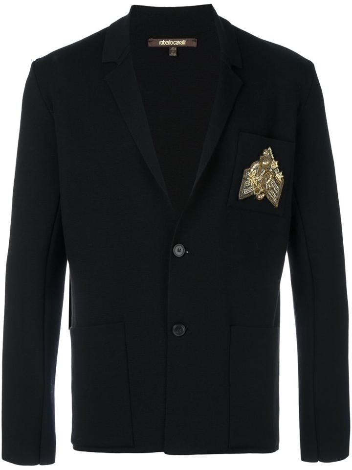 Roberto Cavalli Embellished Badge Blazer