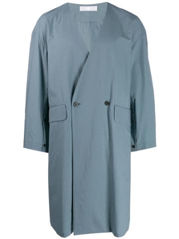 Ethosens Double Breasted Coat - Blue