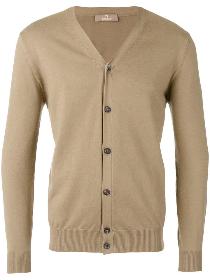 Cruciani - V-neck Cardigan - Men - Cotton - 50, Nude/neutrals, Cotton