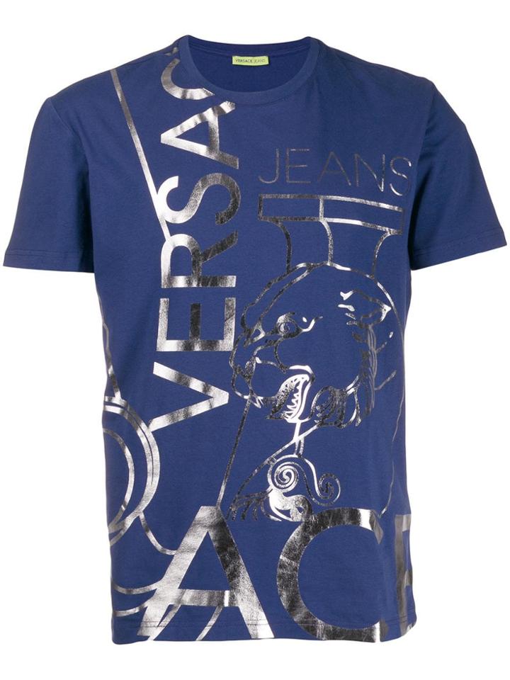 Versace Jeans Couture Logo Printed T-shirt - Blue