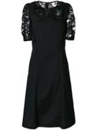 Comme Des Garçons Comme Des Garçons Lace Insert Collared Dress - Black