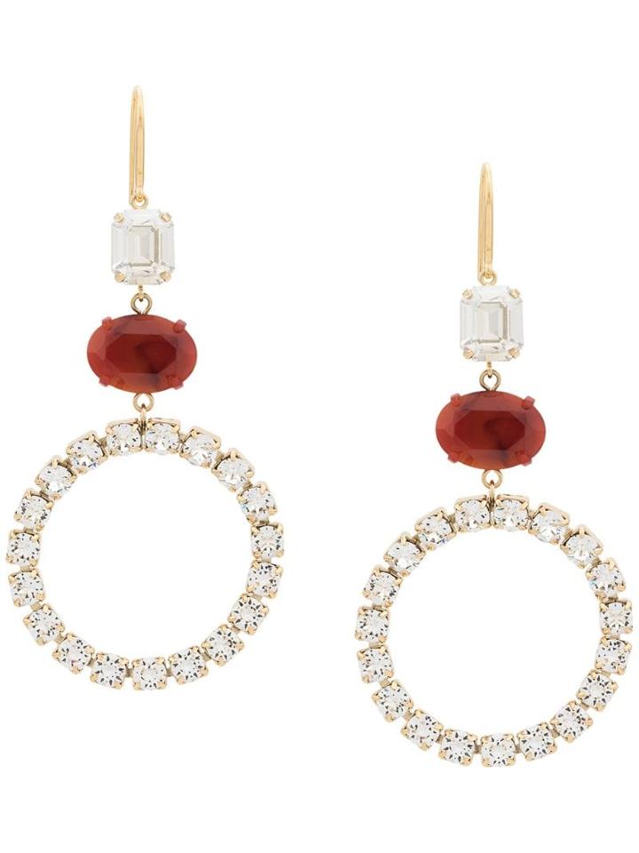 Isabel Marant Resin And Rhinestone Embellished Pendant Earrings - Gold