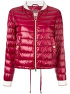 Herno Quilted Cropped Bomber Jacket - Red