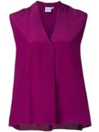 Aspesi - V-neck Blouse - Women - Silk - 42, Pink/purple, Silk