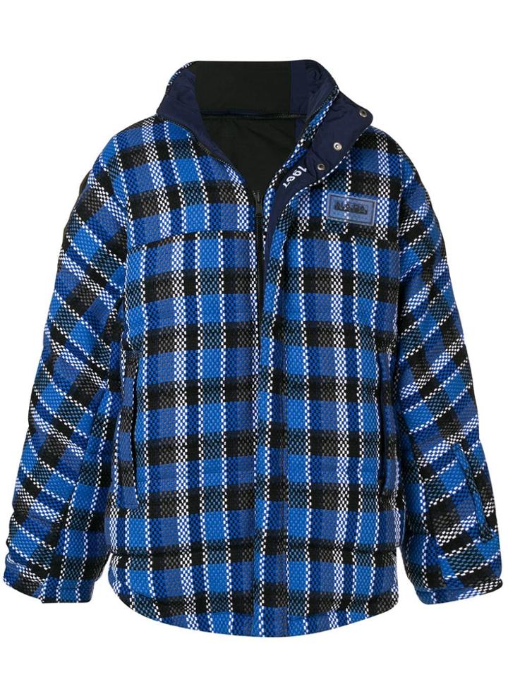 Napa By Martine Rose Oversized Padded Checked Jacket - Blue