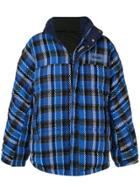 Napa By Martine Rose Oversized Padded Checked Jacket - Blue