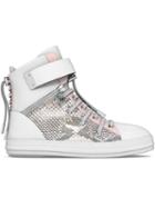 Myswear Regent Hi-top Sneakers, Women's, Size: 37, White, Nappa Leather/python Skin/rubber