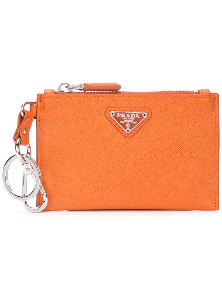 Prada Zipped Card Holder - Yellow & Orange