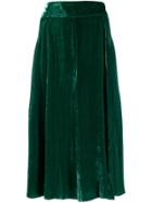 Roberto Collina Velvet Midi Skirt - Green