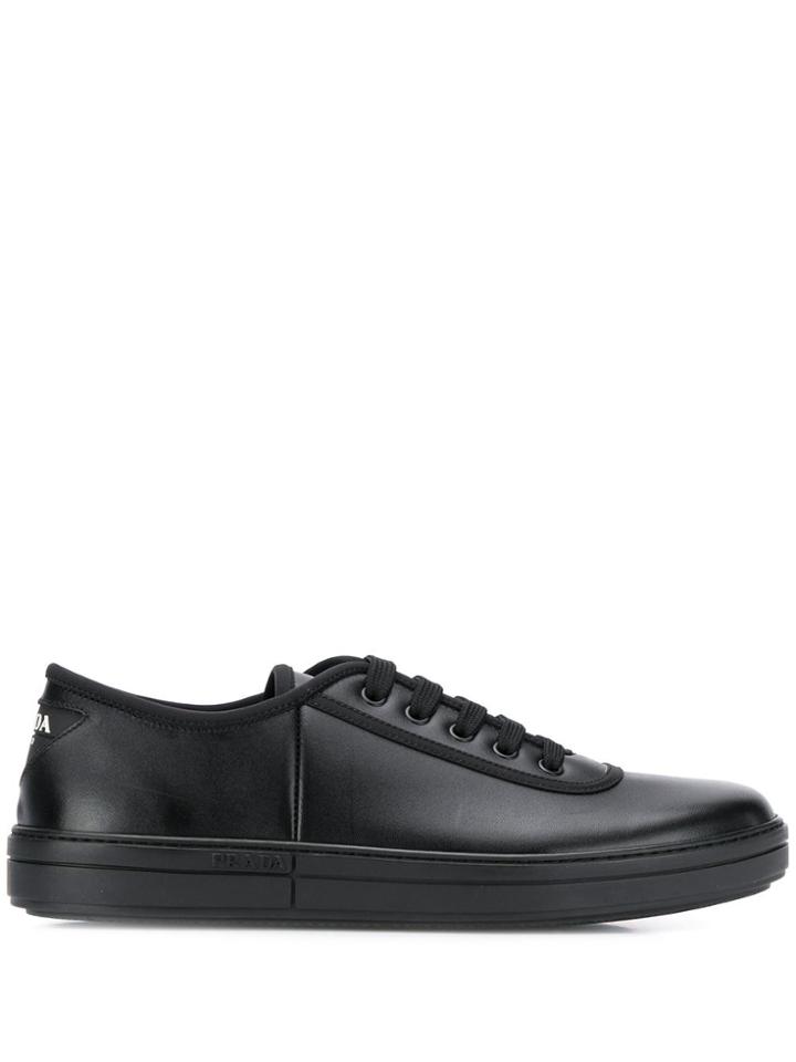 Prada Low-top Lace Up Sneakers - Black