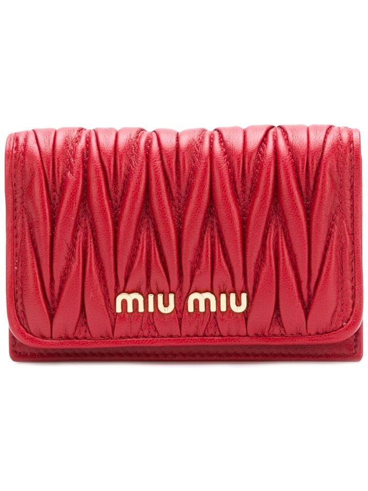 Miu Miu Matelassé Card Holder - Red