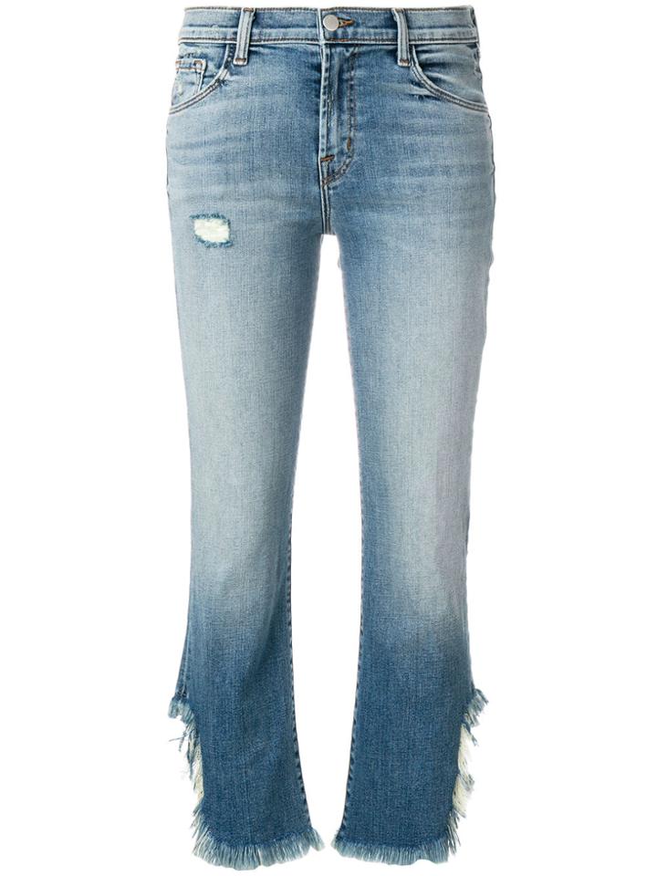 J Brand Frayed Edge Cropped Jeans - Blue