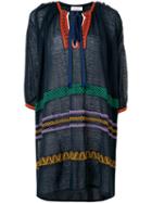 Sonia Rykiel - Embroidered Tunic Dress - Women - Cotton/linen/flax/nylon - S, Blue, Cotton/linen/flax/nylon