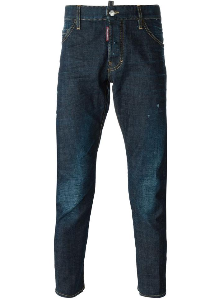 Dsquared2 Mb Jeans, Men's, Size: 44, Blue, Cotton/spandex/elastane/polyester/calf Leather