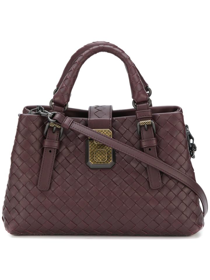 Bottega Veneta Small Intrecciato Roma Bag - Pink & Purple