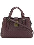 Bottega Veneta Small Intrecciato Roma Bag - Pink & Purple