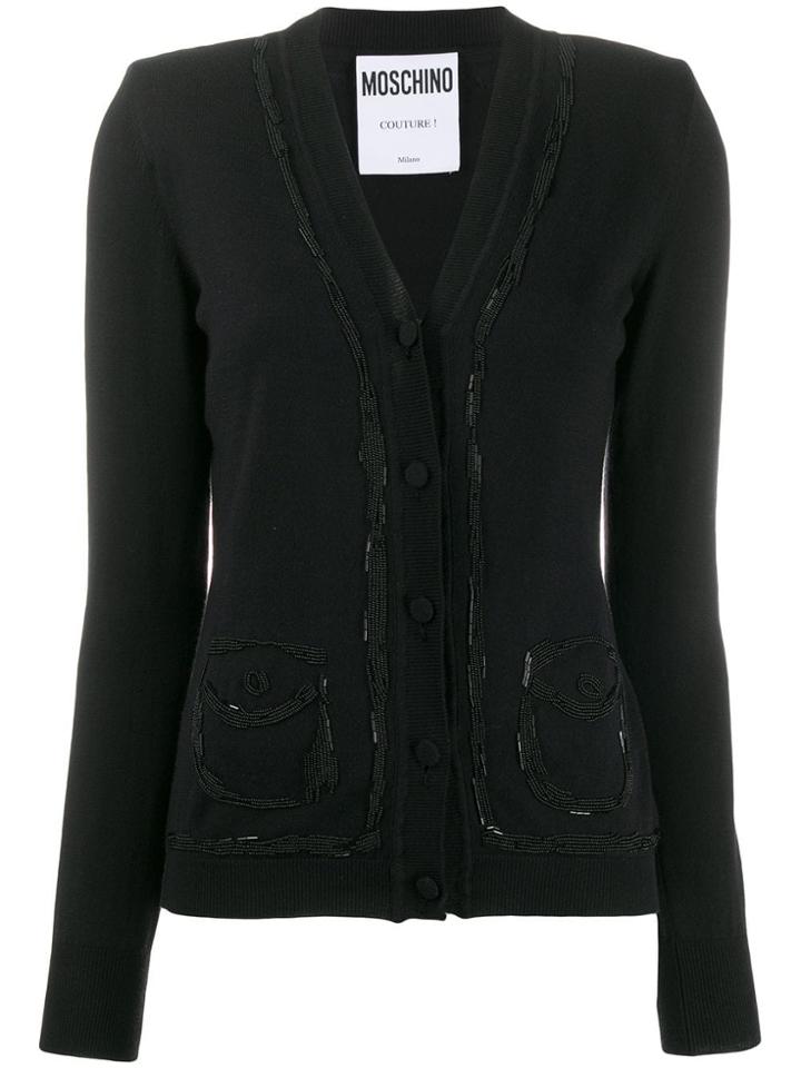 Moschino Crystal Embellished Cardigan - Black