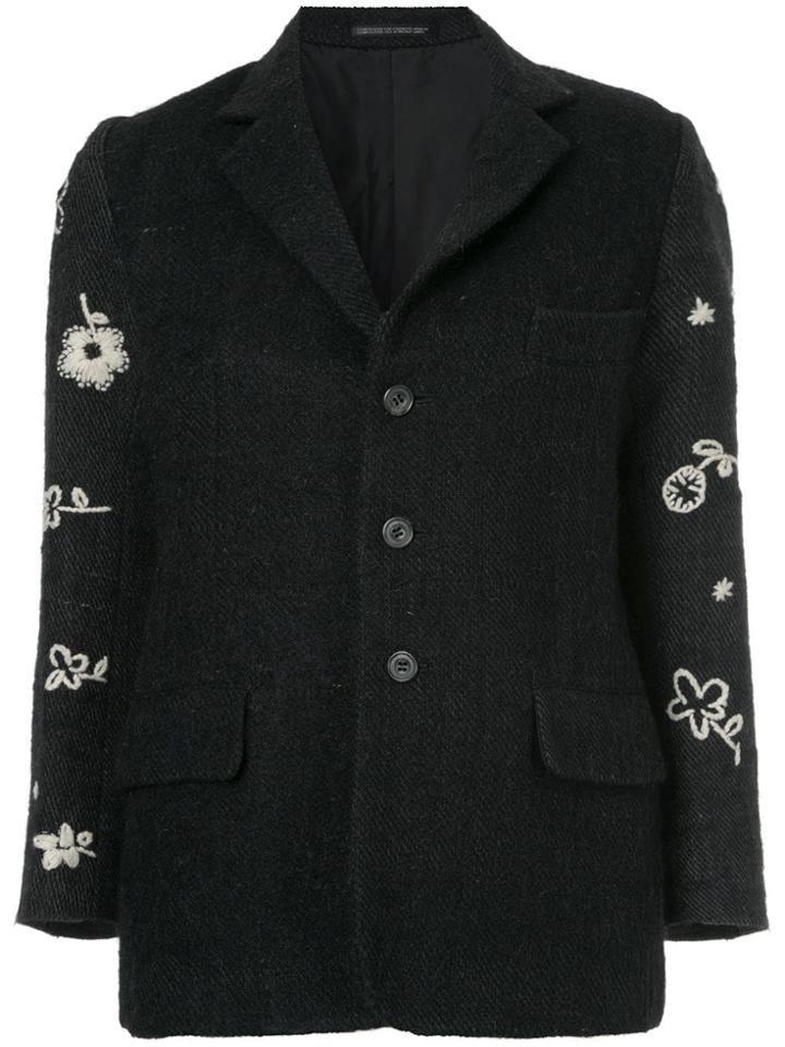 Yohji Yamamoto Embroidered Flower Jacket - Grey