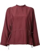 H Beauty & Youth Stitch Detail Blouse, Women's, Red, Silk/cotton