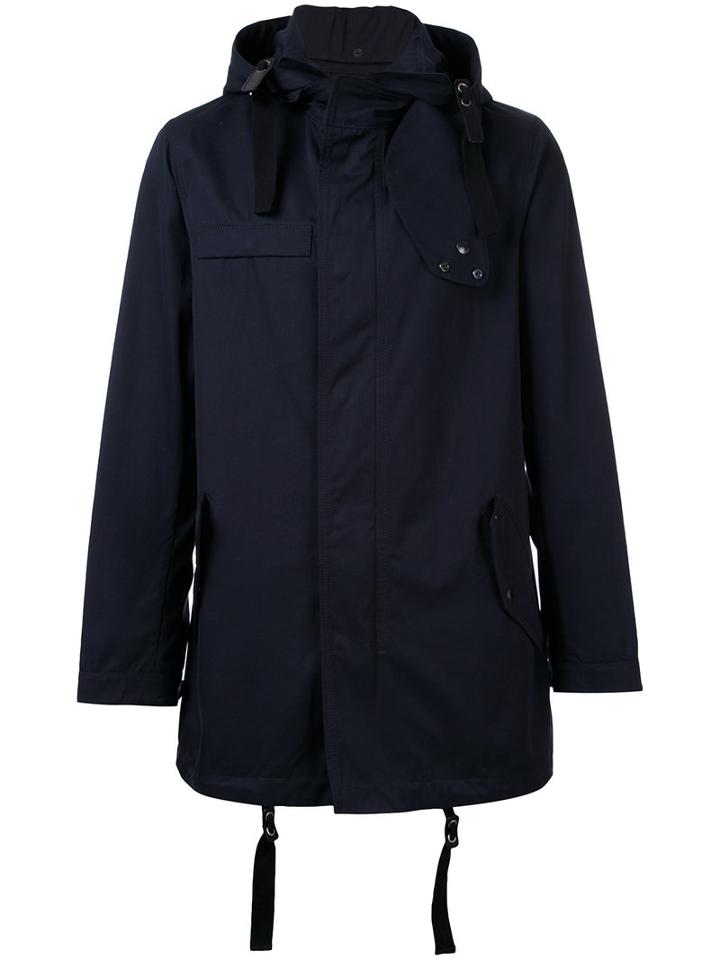 Lanvin Hooded Parka, Men's, Size: 46, Blue, Cotton