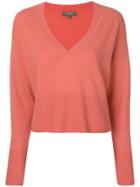 N.peal Deep V-neck Cropped Jumper - Pink & Purple