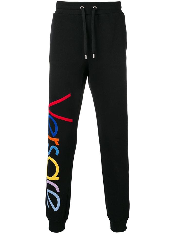 Versace Embroidered Logo Joggers - Black
