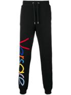Versace Embroidered Logo Joggers - Black