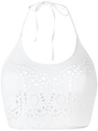 Lace Halterneck Bikini Top - Women - Polyamide/spandex/elastane - 3, White, Polyamide/spandex/elastane, Ermanno Scervino