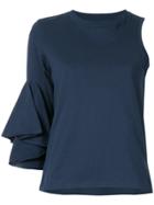 Facetasm Ruffled One Shoulder Top - Blue