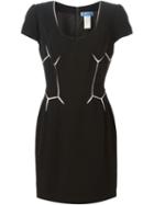 Thierry Mugler Vintage Geometric Patterned Dress, Size: 40, Black