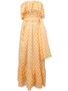 Lisa Marie Fernandez Strapless Ruffle Midi Dress - Yellow