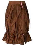 Romeo Gigli Vintage Side Slit Gathered Skirt - Brown