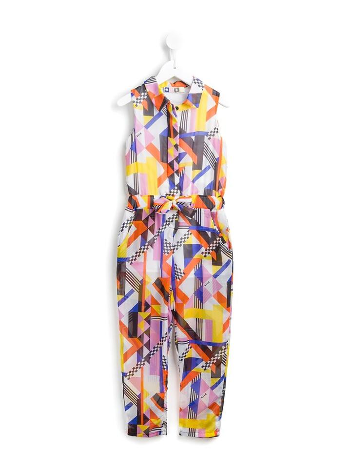 Msgm Kids Geometric Print Jumpsuit, Girl's, Size: 8 Yrs