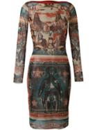 Jean Paul Gaultier Vintage Sheer Printed Dress, Women's, Size: 40