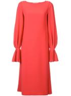 Carolina Herrera Long-sleeved Loose Dress - Red