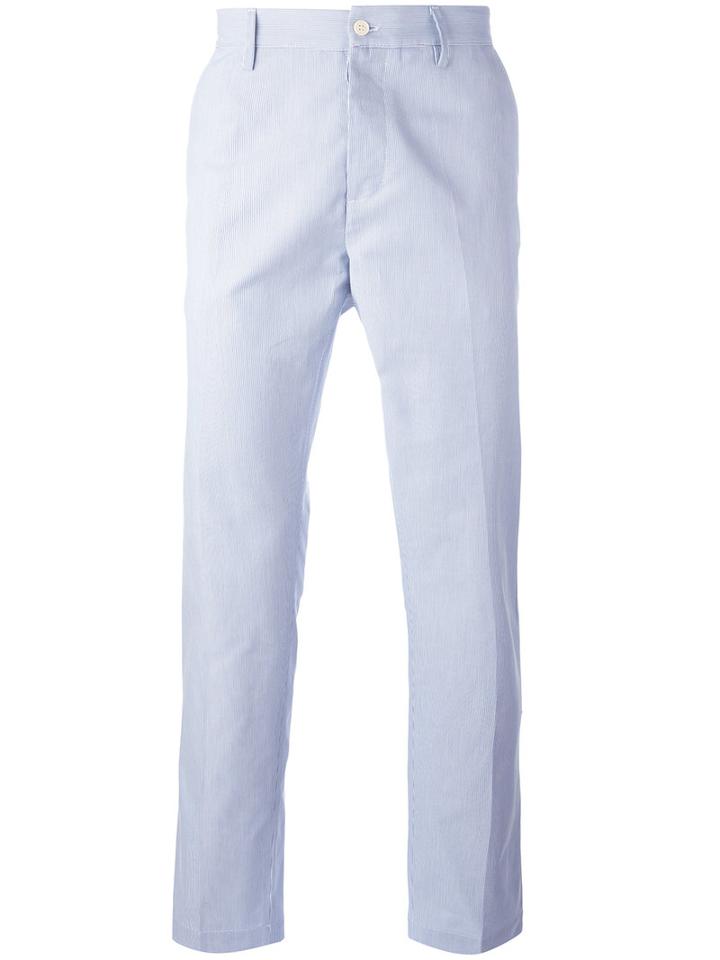 Mp Massimo Piombo Striped Slim Fit Chinos, Men's, Size: 50, Blue, Cotton